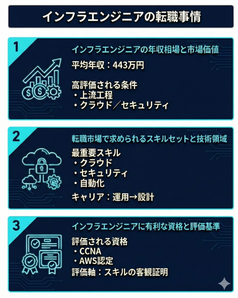 インフラエンジニアの転職事情（年収・スキル）