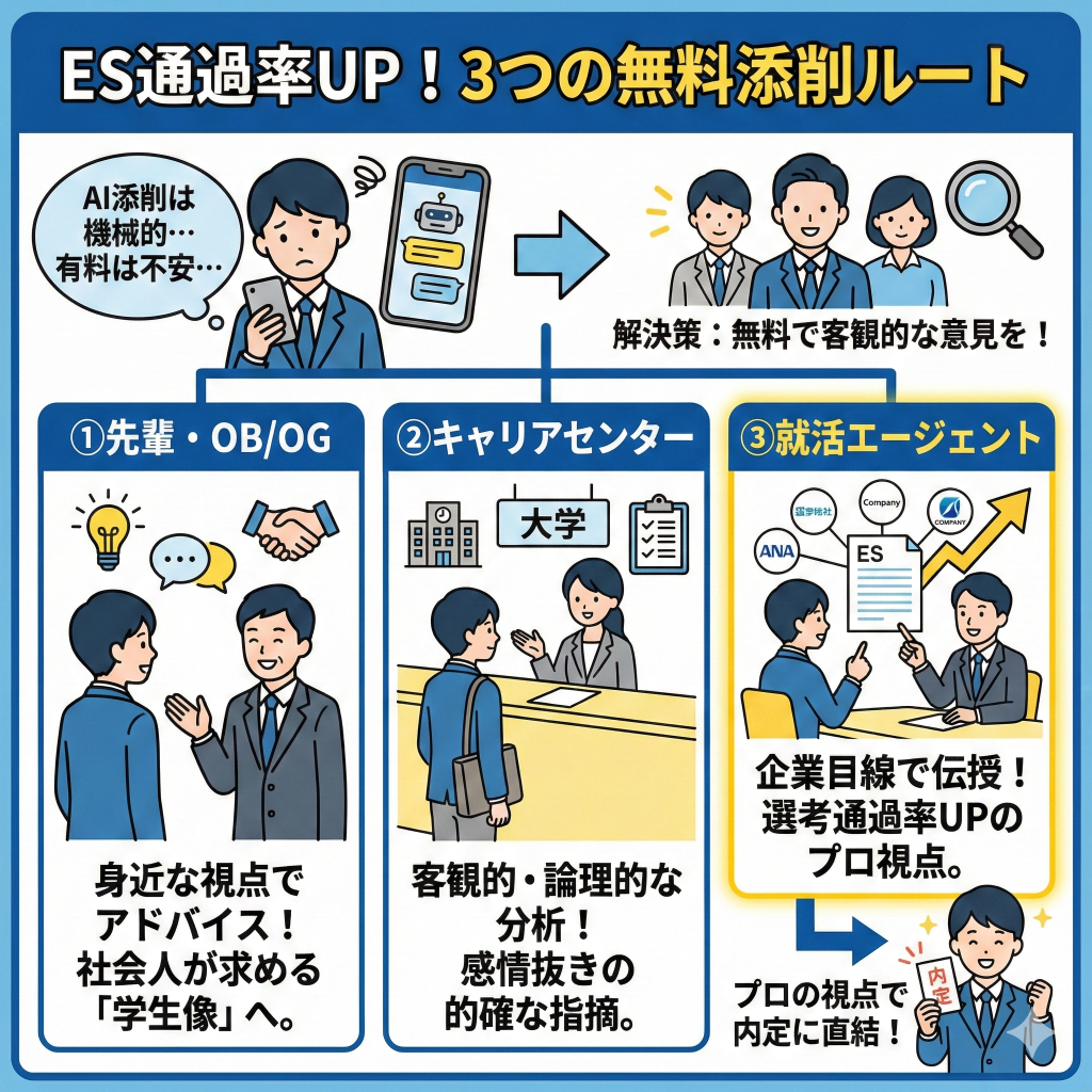 ②ES(エントリーシート)の添削を受ける