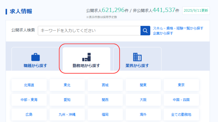 リクルートエージェントの地方求人