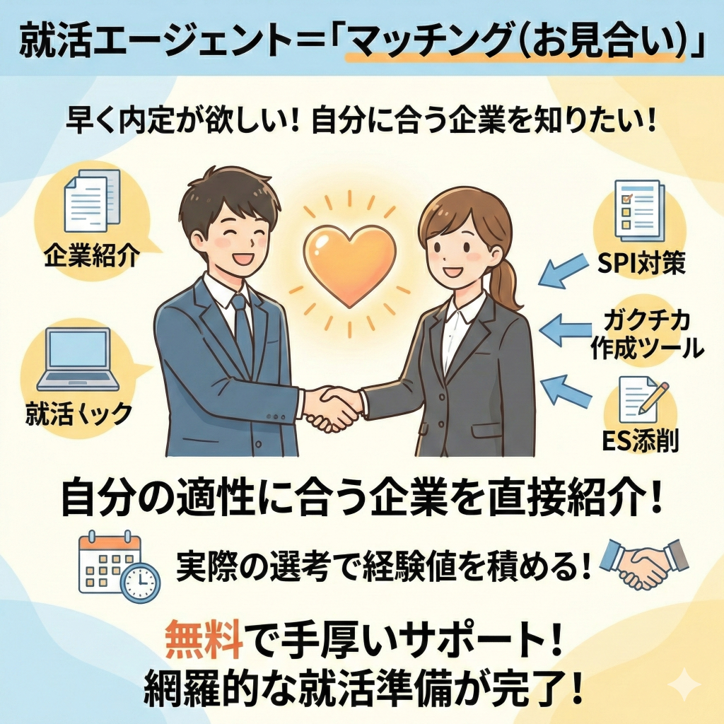 就活エージェント＝「マッチング（お見合い）」