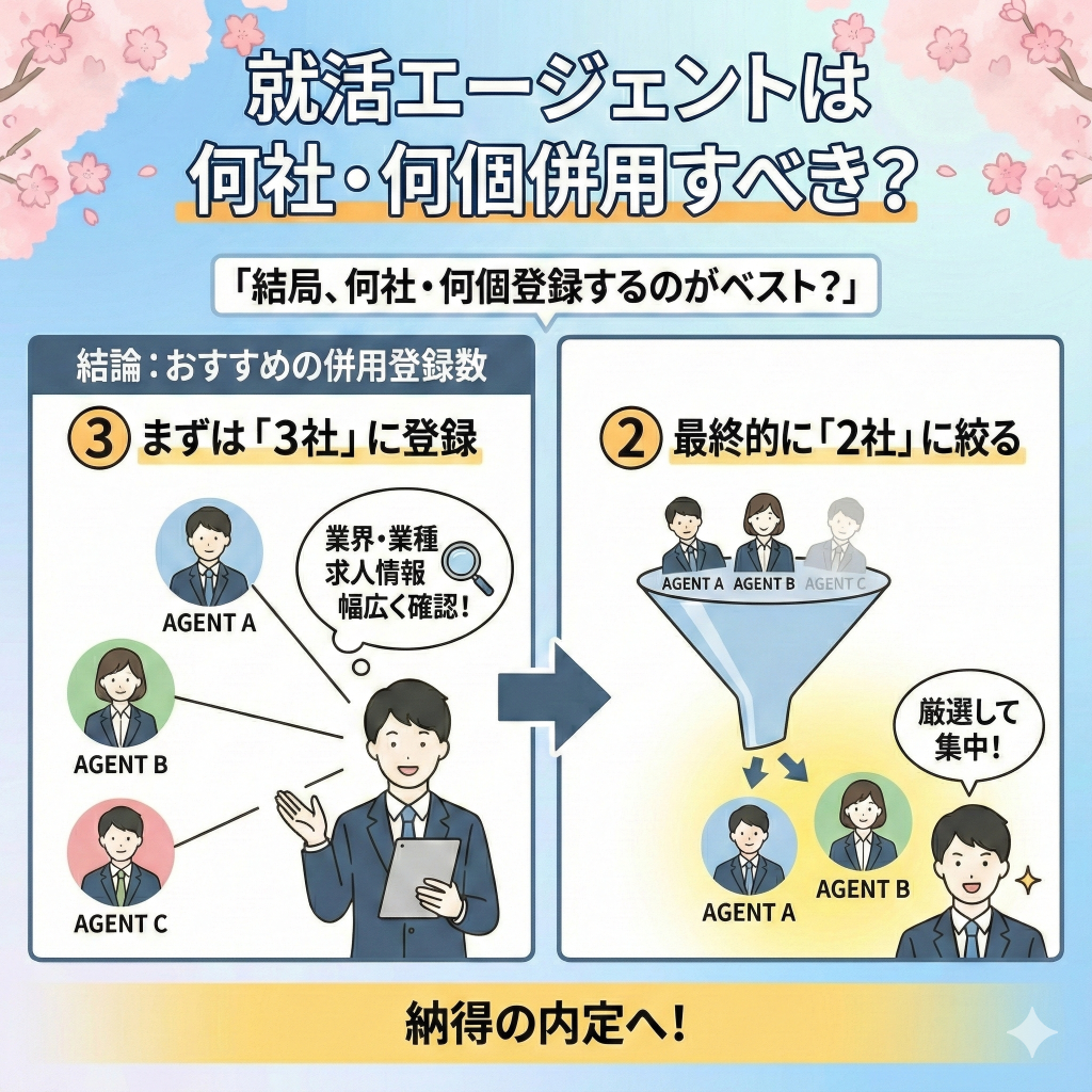 就活エージェントは何社・何個併用すべき？