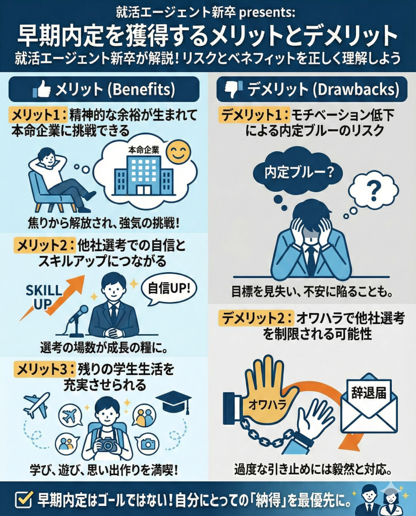 早期内定を獲得するメリットとデメリット