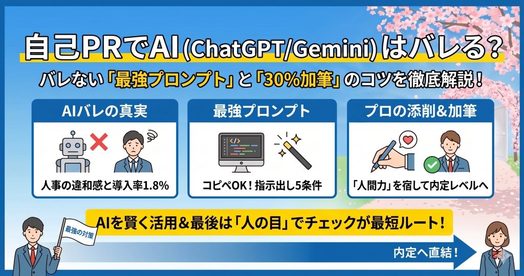 自己PRでAI（ChatGPT/Gemini）はバレる？バレない対策と添削のコツ