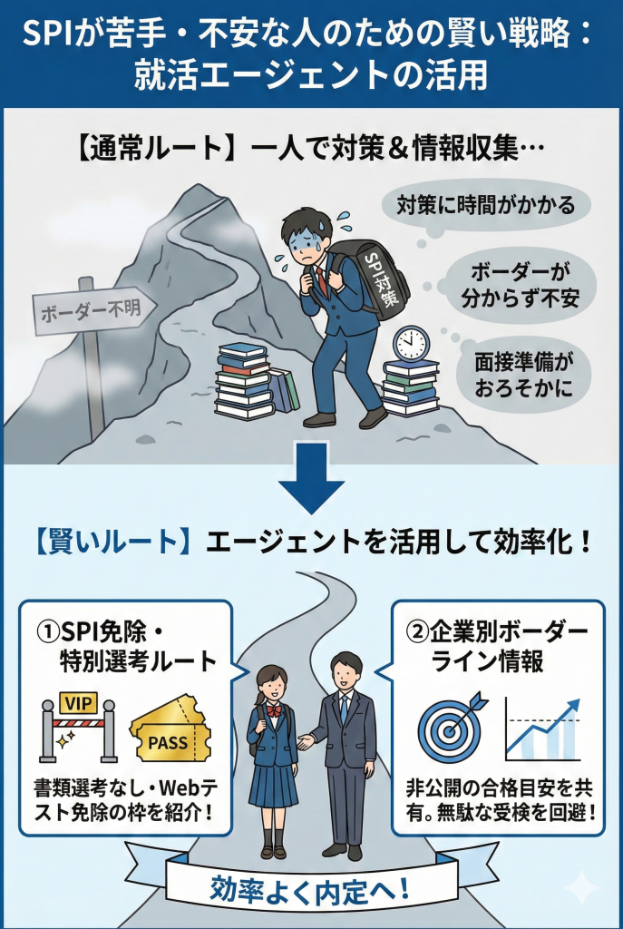 SPIが苦手・不安な人向けの賢い戦略：就活エージェントの活用