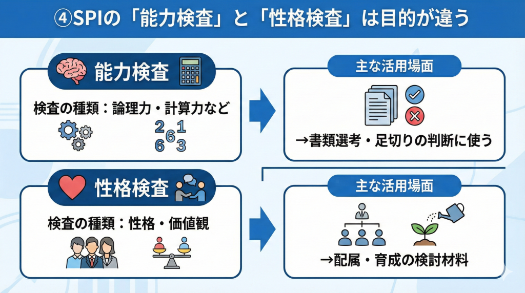 SPIの「能力検査」と「性格検査」は目的が違う