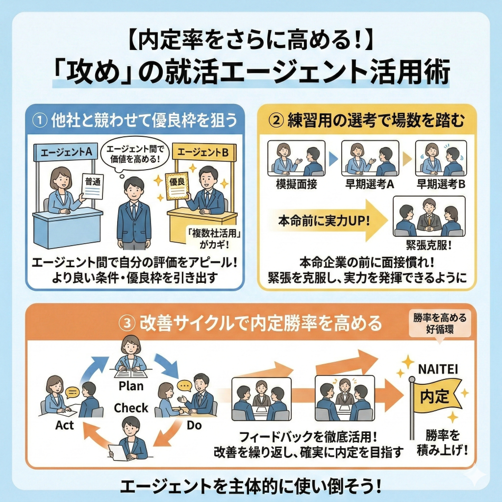 内定率をさらに高める！「攻め」の就活エージェント活用術