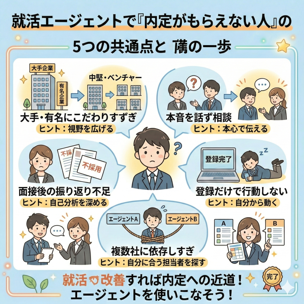 就活エージェントで「内定がもらえない人」の5つの共通点と克服法