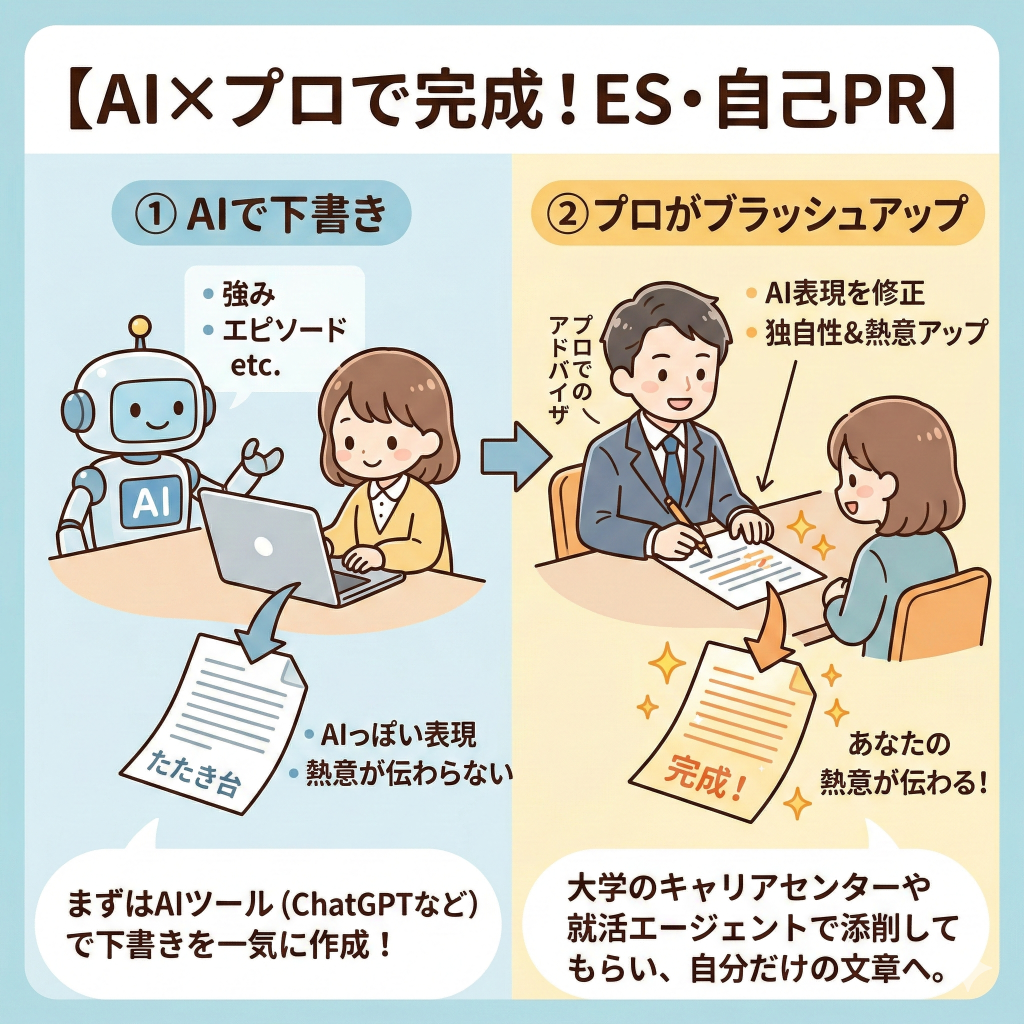 ES・自己PRをAIとプロで完成させる