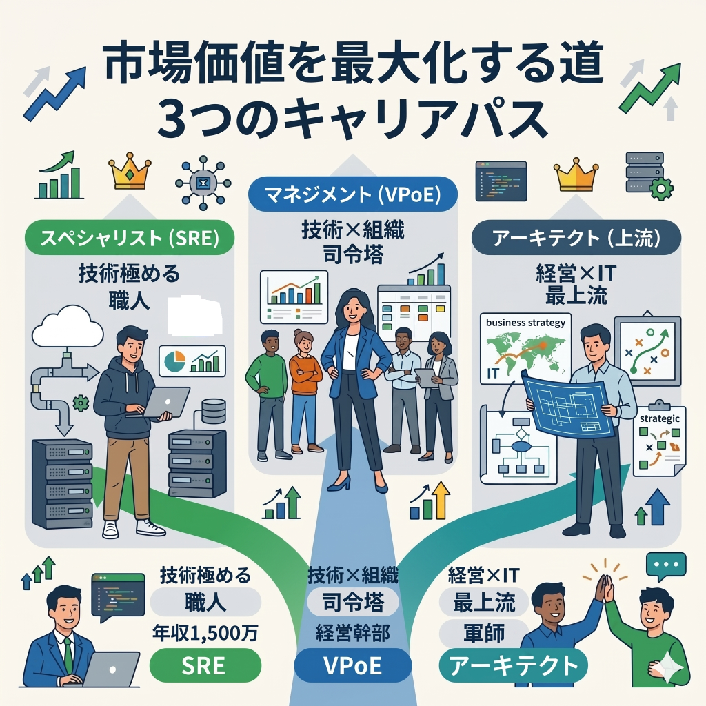 インフラエンジニアの市場価値を最大化させる3つの【キャリアパス】