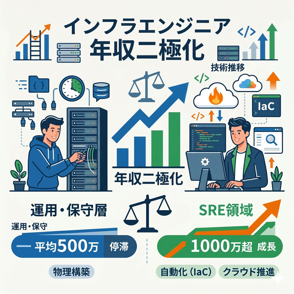 インフラエンジニアの平均年収と「二極化」の現実