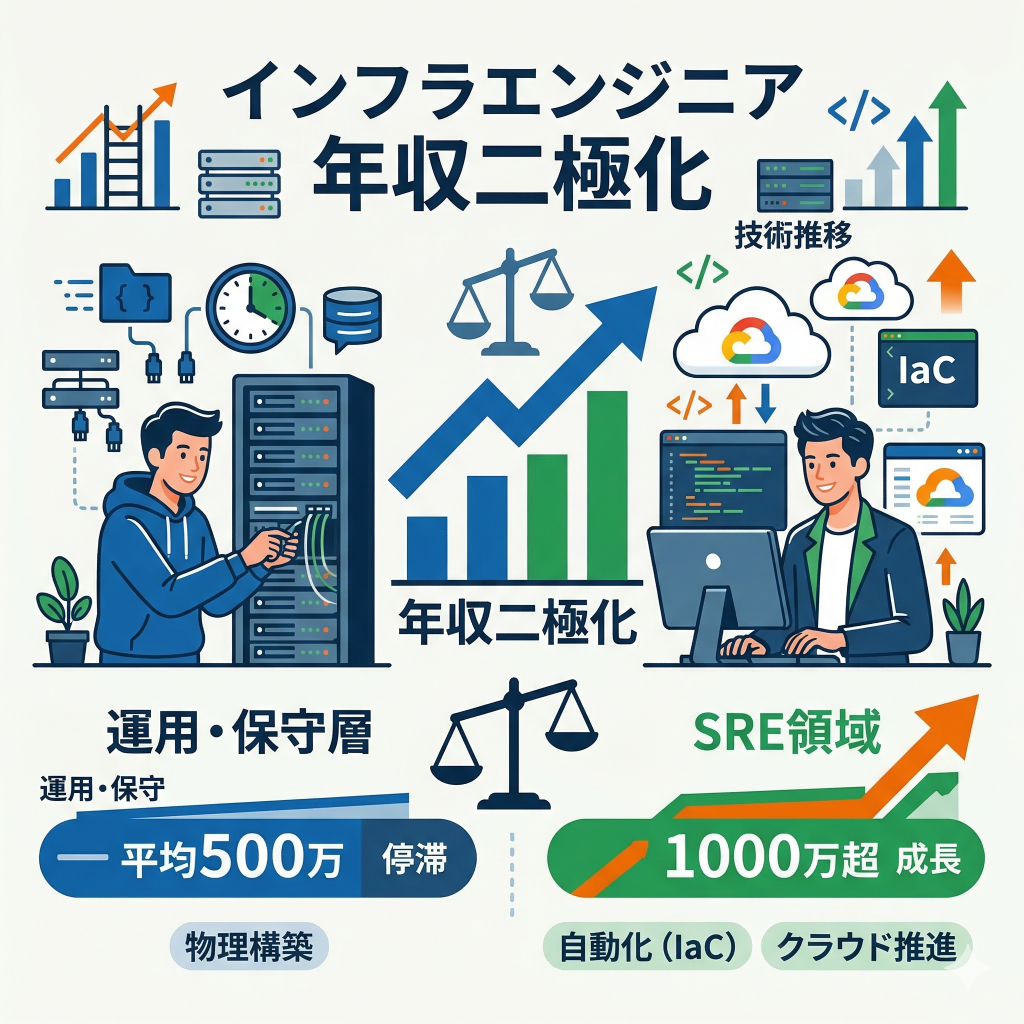 インフラエンジニアの平均年収と「二極化」の現実