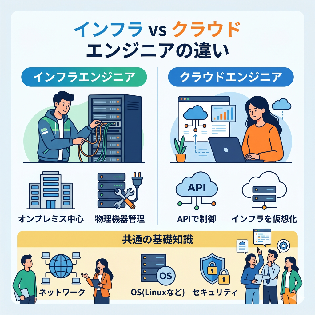 インフラエンジニアとクラウドエンジニアの決定的な「業務内容」の違い