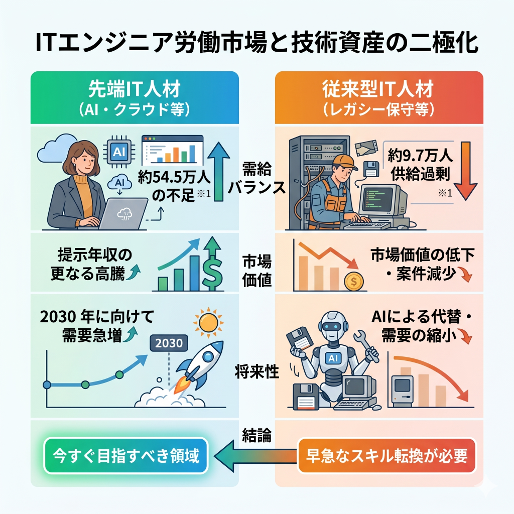 SEの有効求人倍率｜2030年に加速する深刻なIT人材不足
