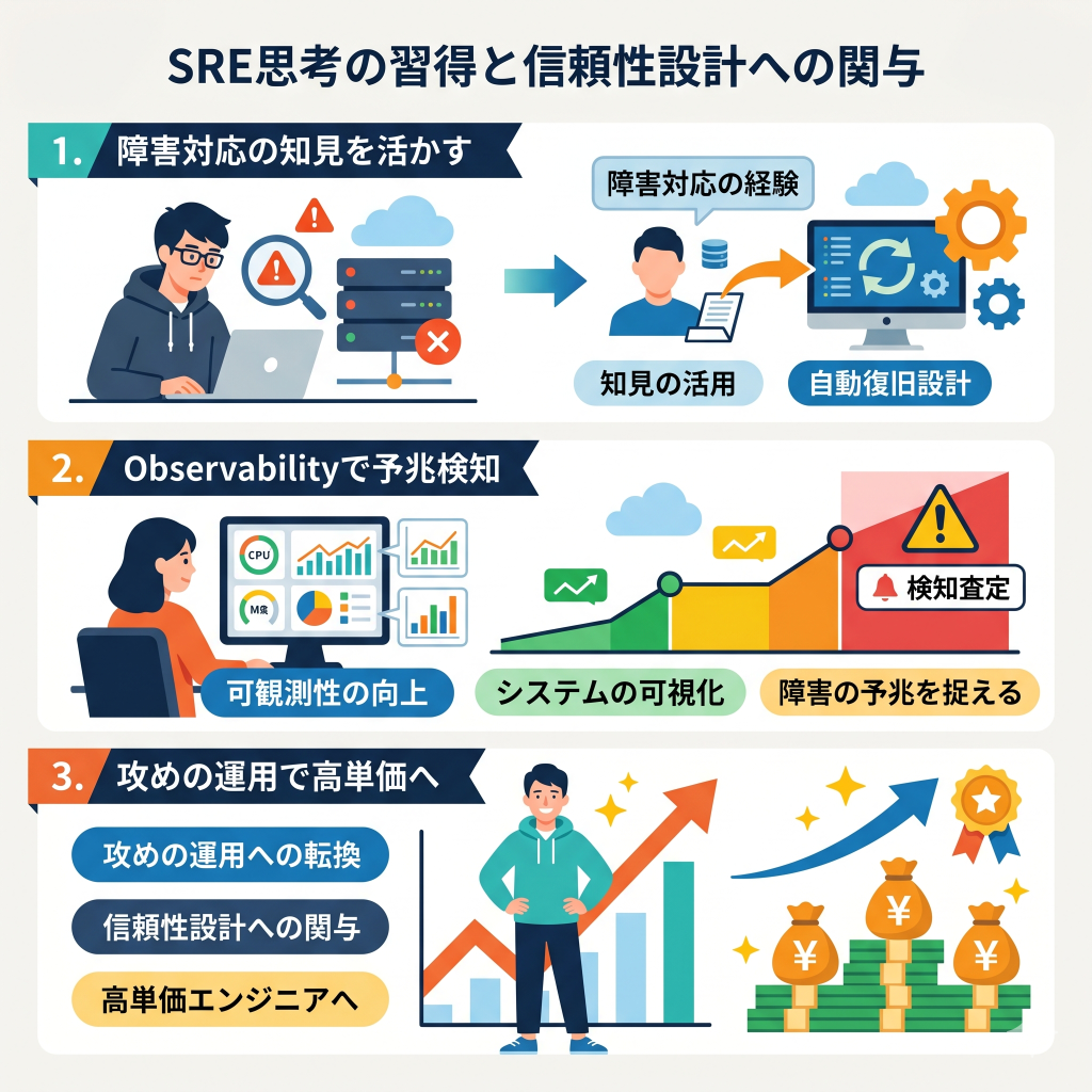 【Step3】SRE（Site Reliability Engineering）思考の習得と信頼性設計への関与