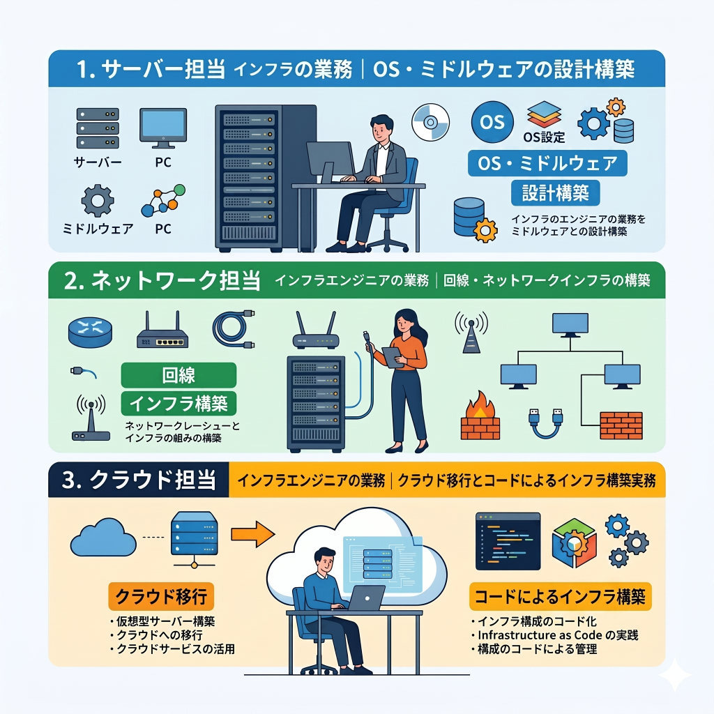 インフラエンジニアとは？IT基盤を支える役割と3つの専門領域
