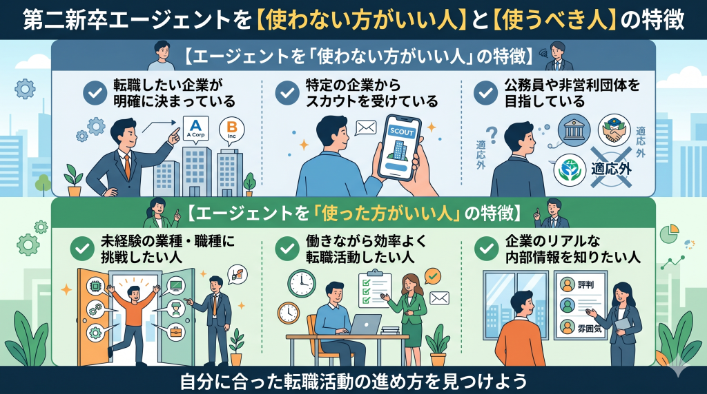 第二新卒エージェントを「使わない方がいい人」と「使うべき人」の特徴