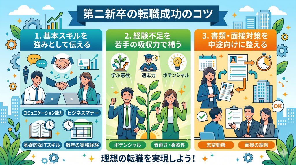 新卒と中途の違いを味方につける!第二新卒の転職成功のコツ