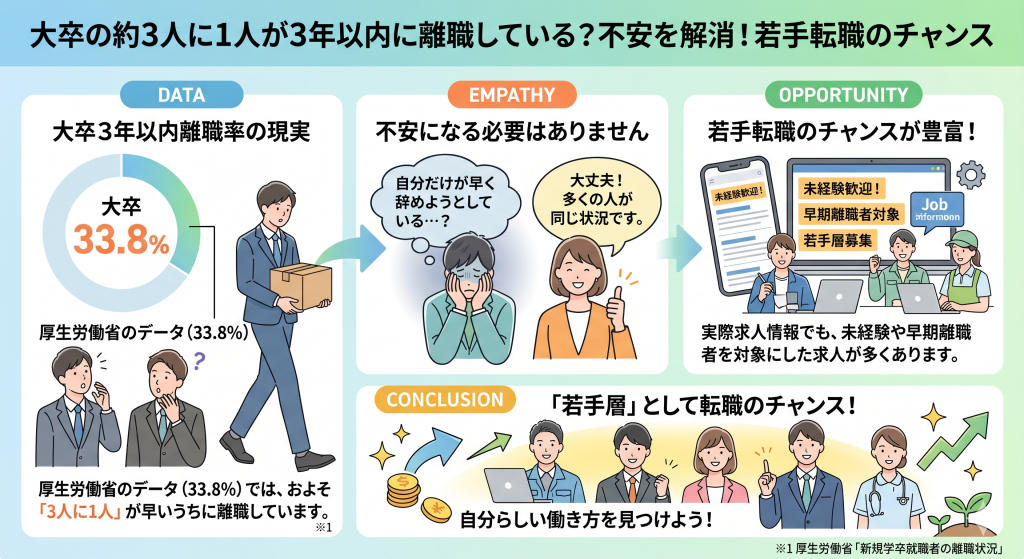 【データで見る】3年以内の転職は不利じゃない!第二新卒の採用動向