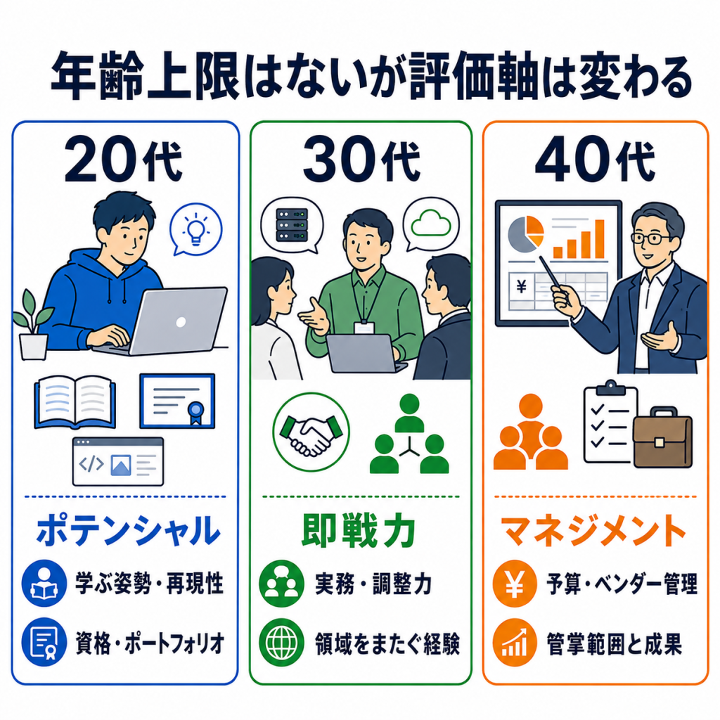 社内SEへの転職は何歳まで?年齢別(20代・30代・40代)の難易度