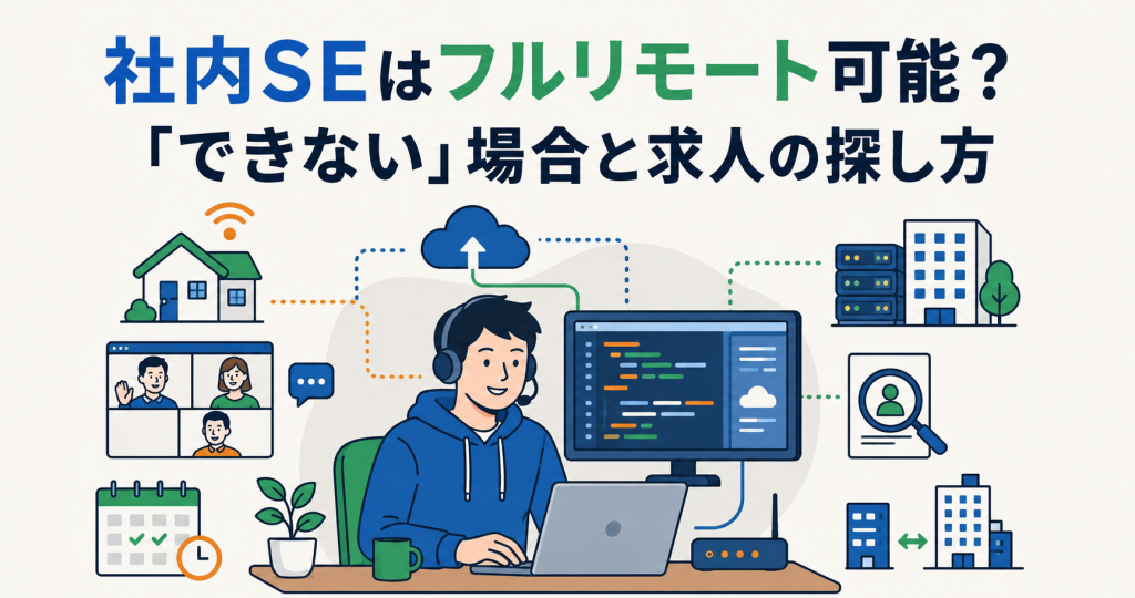 社内SEはフルリモート可能?テレワーク「できない」場合と求人の探し方