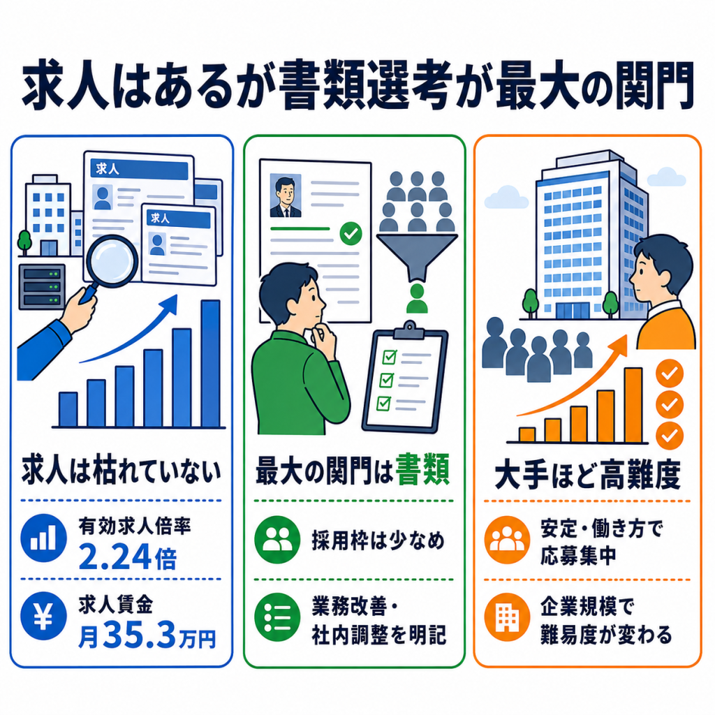 社内SEの転職難易度はどのくらい?求人倍率と選考の実態