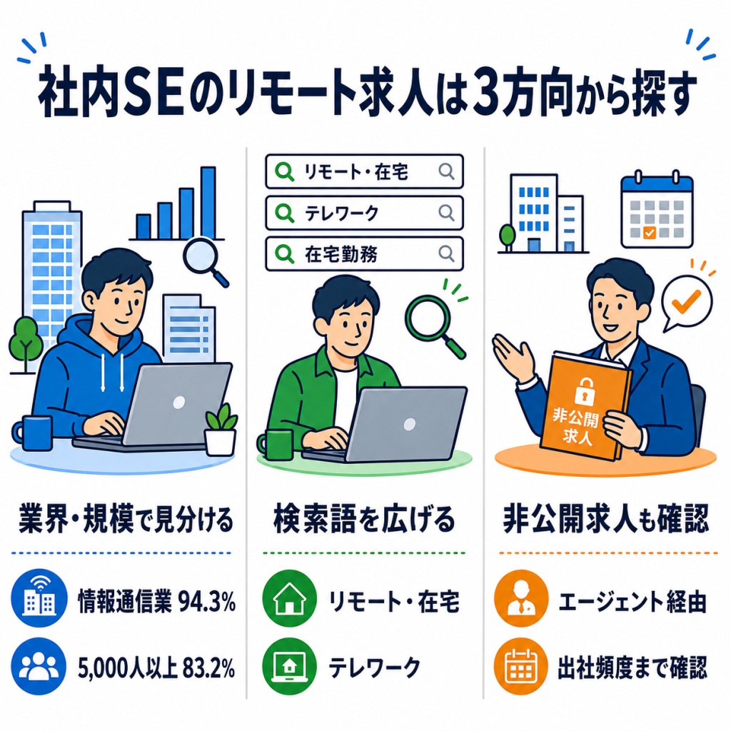 社内SEのリモート求人の探し方と転職活動のポイント
