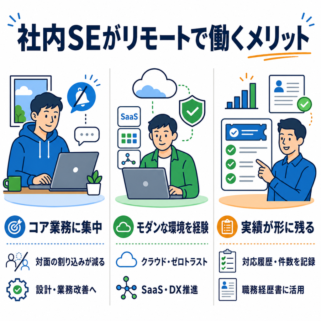 社内SEがリモートで働く3つのメリット