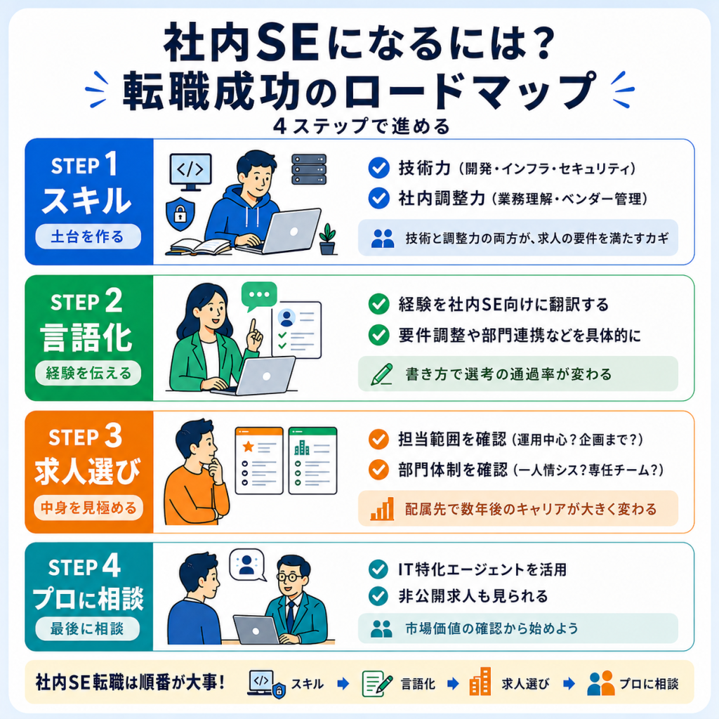 社内SEになるには?転職成功のロードマップ