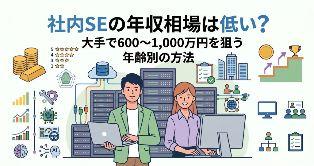 社内SEの年収相場は低い?大手で600~1,000万円を狙う年齢別の方法
