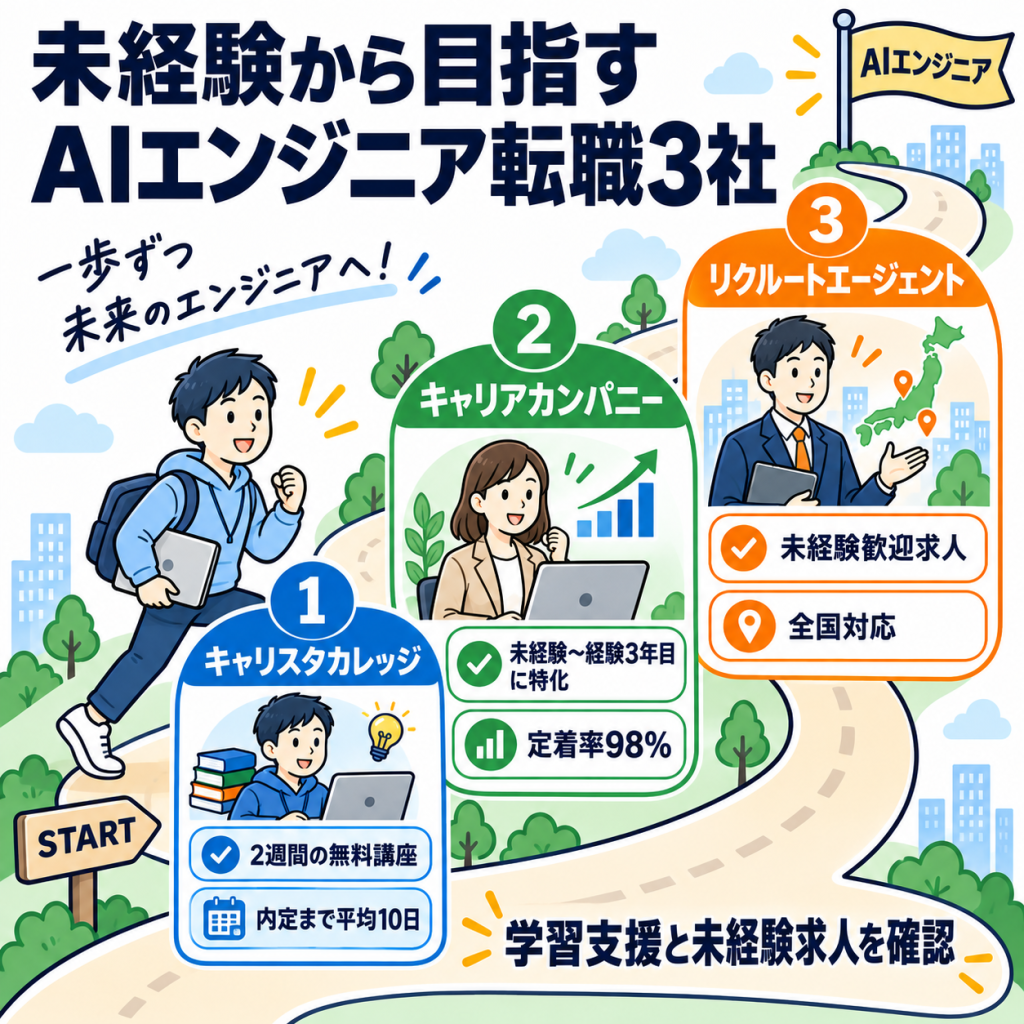【未経験向け】AIエンジニアにおすすめの転職エージェント3選