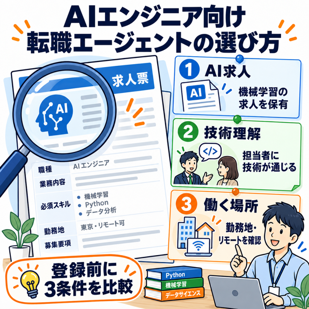 AIエンジニアの転職エージェントの選び方3つのポイント