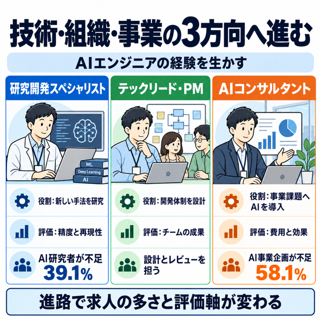 AIエンジニアのキャリアパス｜3つの方向性
