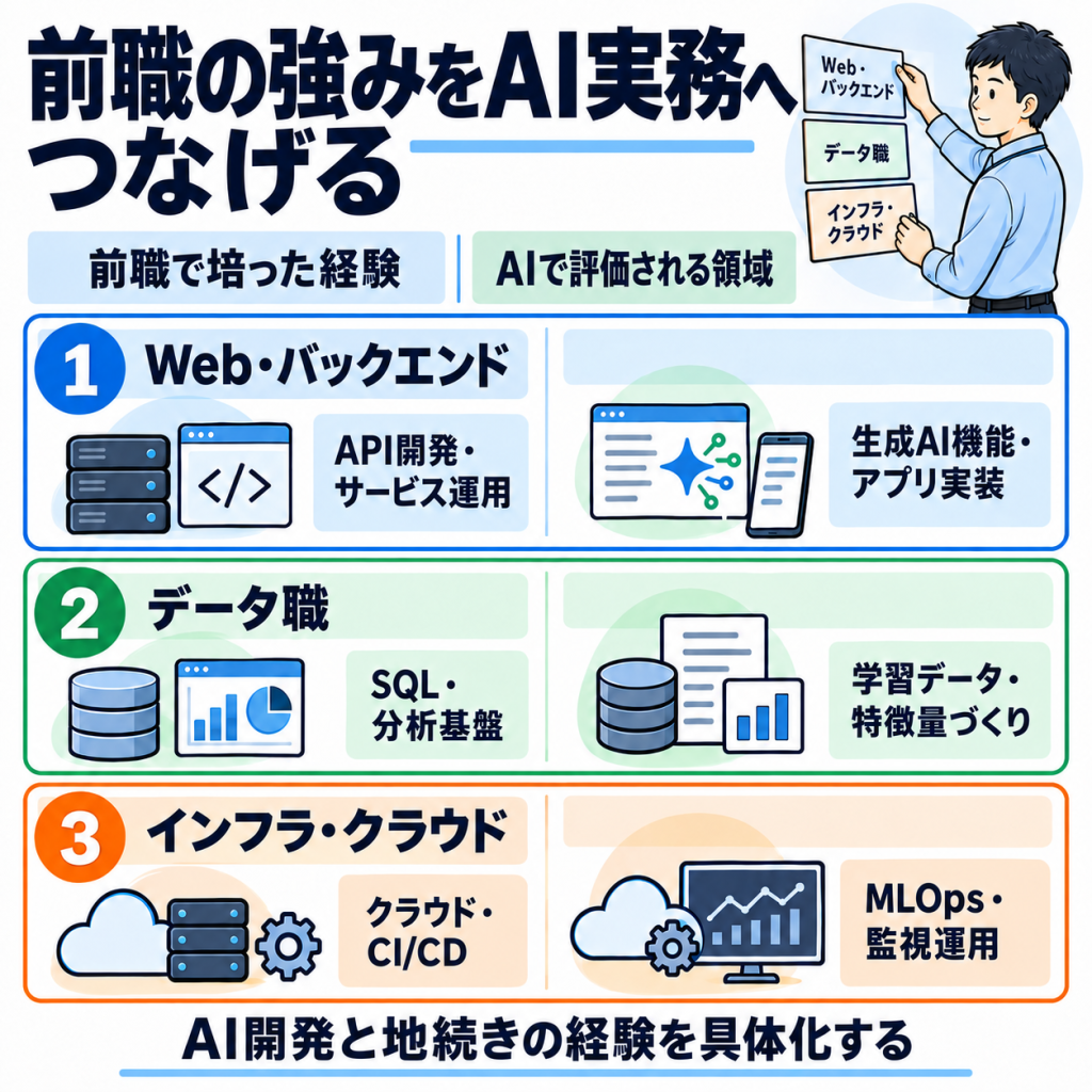 【前職別】AIエンジニア転職で実務未経験の壁を越える方法
