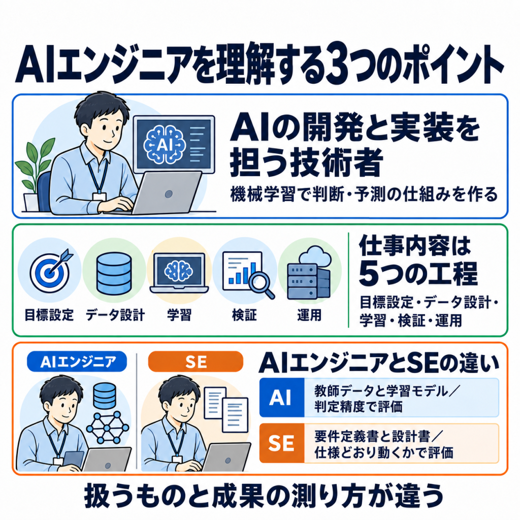 AIエンジニアとは？仕事内容とSEとの違い