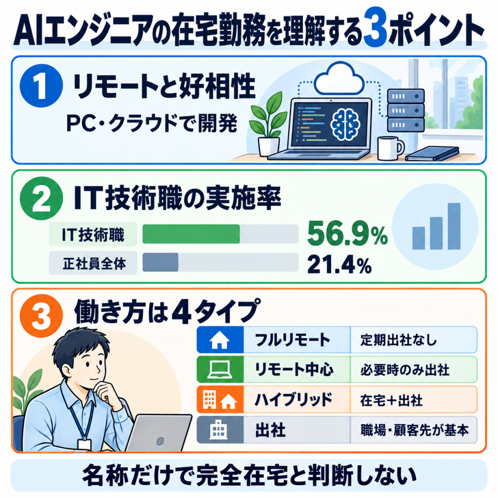 AIエンジニアはフルリモート可能？在宅勤務の実態