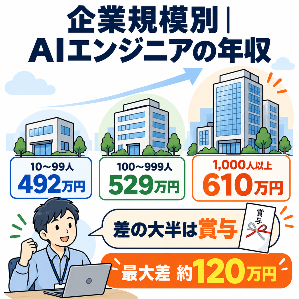 【企業規模別】AIエンジニアの年収｜大手企業と中小企業を比較