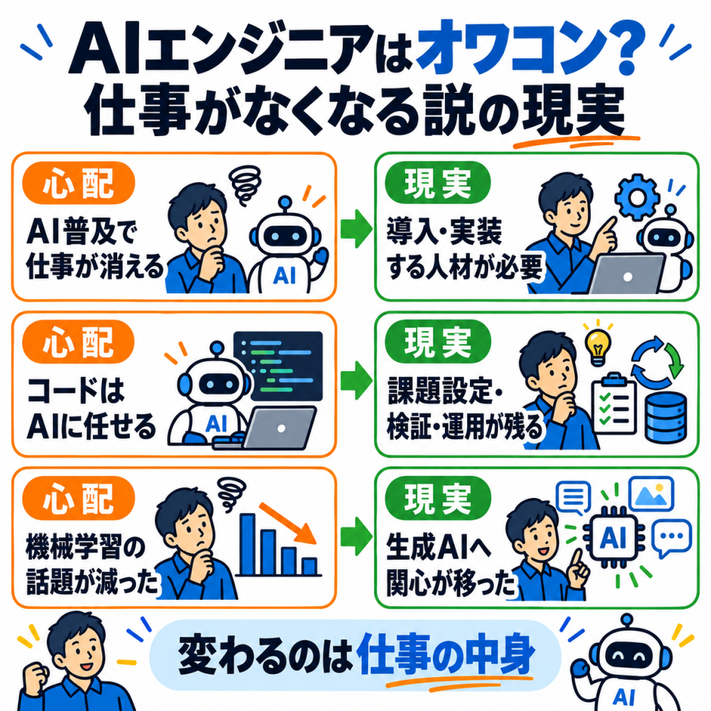 AIエンジニアはオワコン？仕事がなくなる説の現実