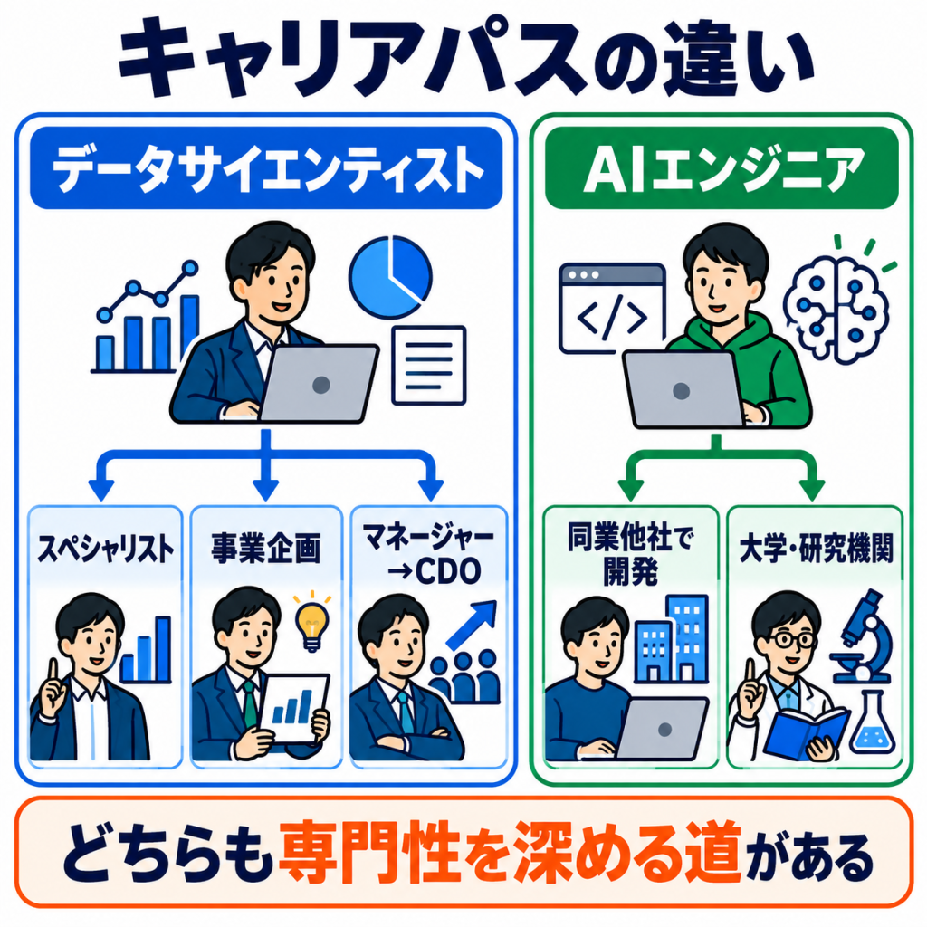 データサイエンティストとAIエンジニアのキャリアパスの違い