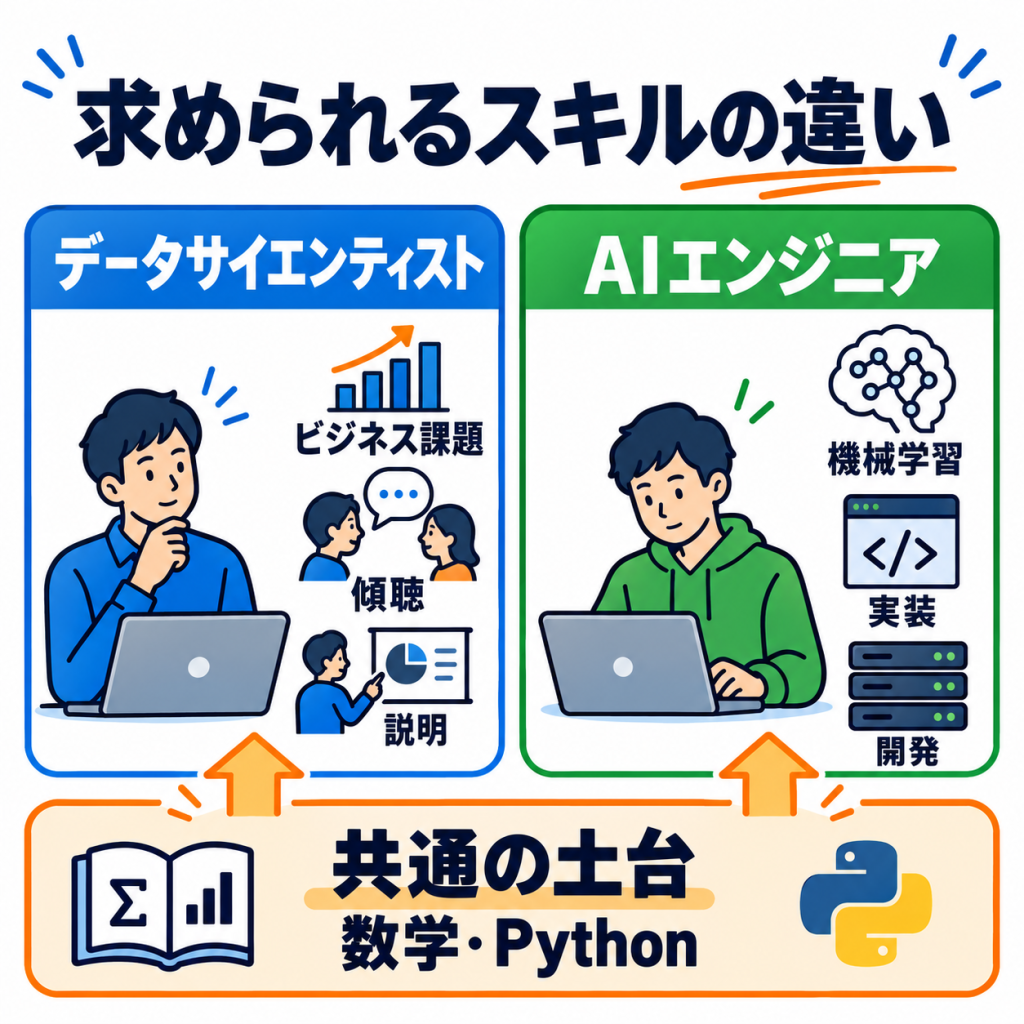 データサイエンティストとAIエンジニアのスキルの違い