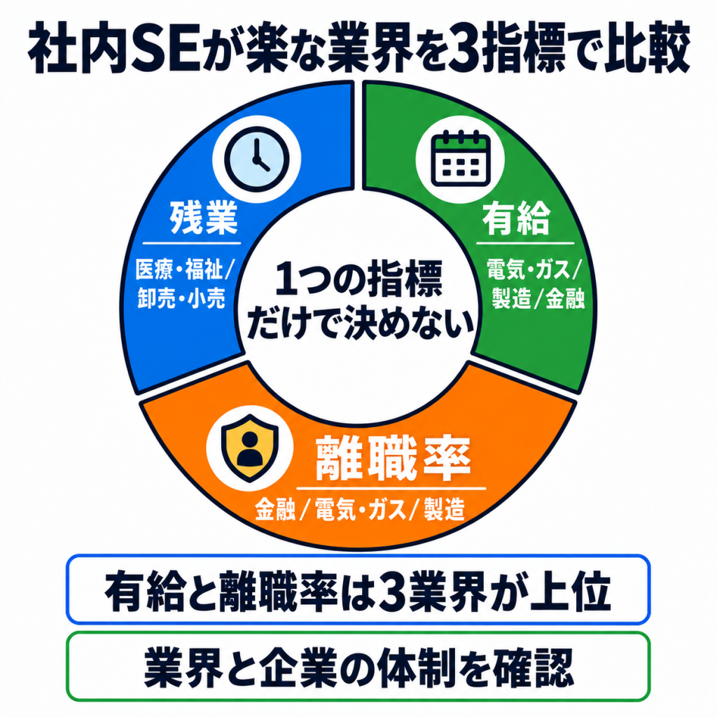 社内SEが楽な業界はどこ?勝ち組になれる業種を比較