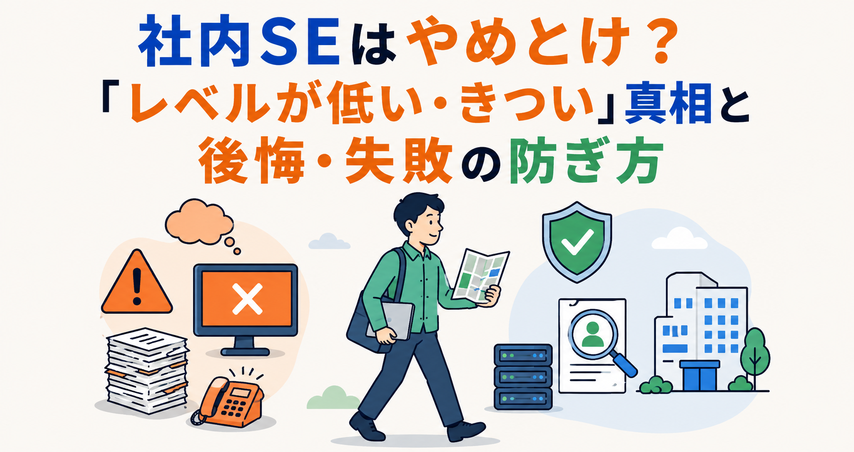 社内SEはやめとけ？「レベルが低い・きつい」真相と後悔・失敗の防ぎ方