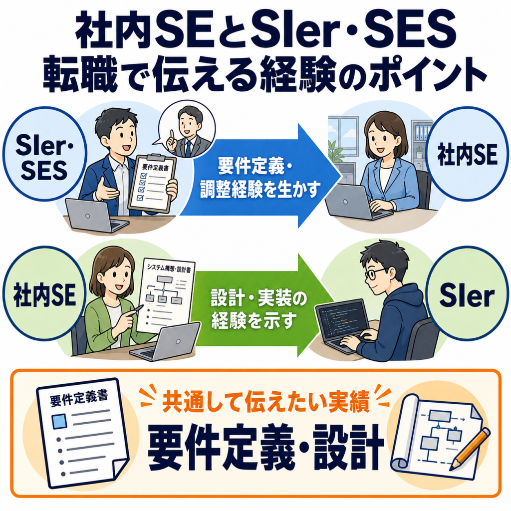 社内SEとSIer・SESの間で転職する際のポイント