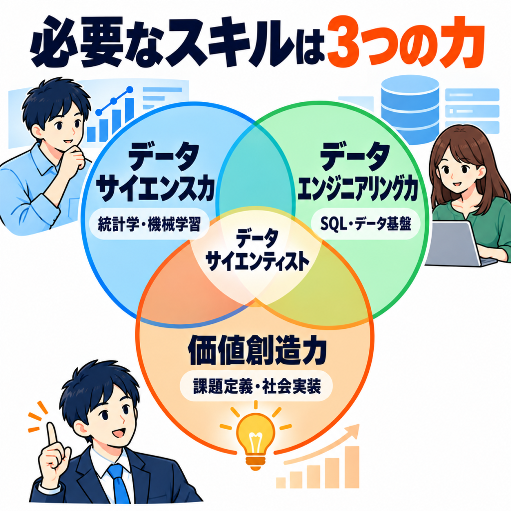 データサイエンティストになるために必要なスキル3つ