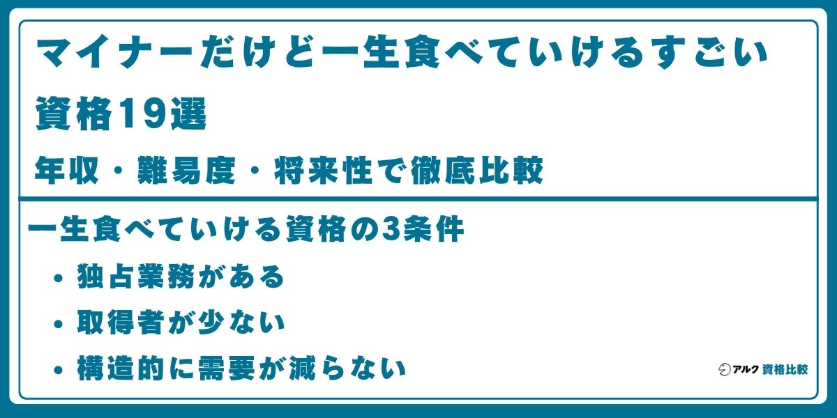 マイナーだけど一生食べていけるすごい資格19本