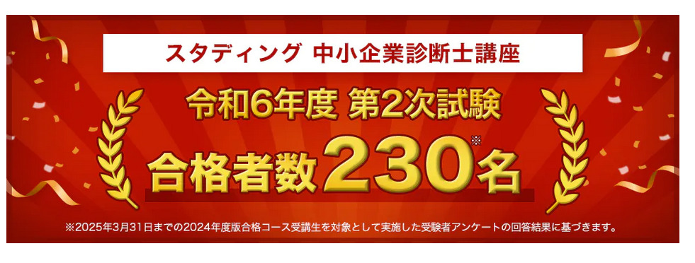 スタディング 中小企業診断士 合格者
