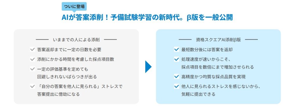 資格スクエア 司法試験予備試験講座 AI添削(β版)