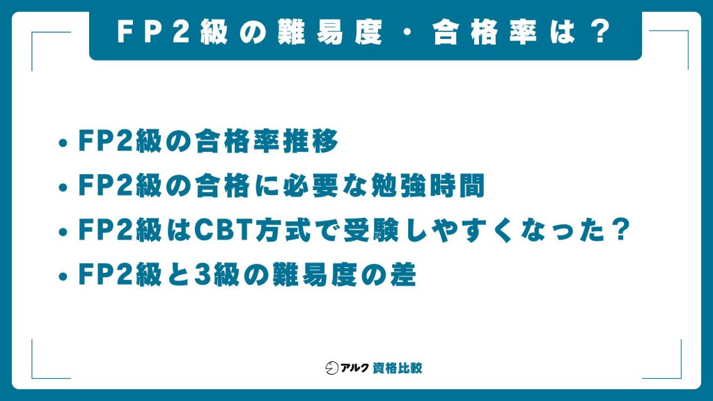 FP2級の難易度・合格率は？3級との違いを徹底比較