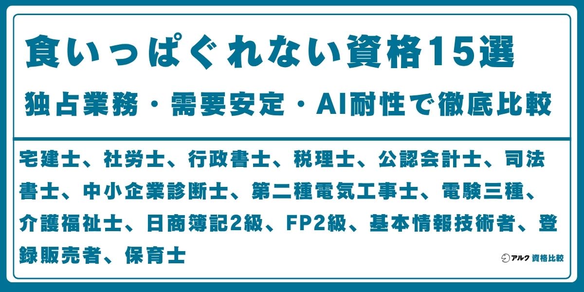 食いっぱぐれない 資格