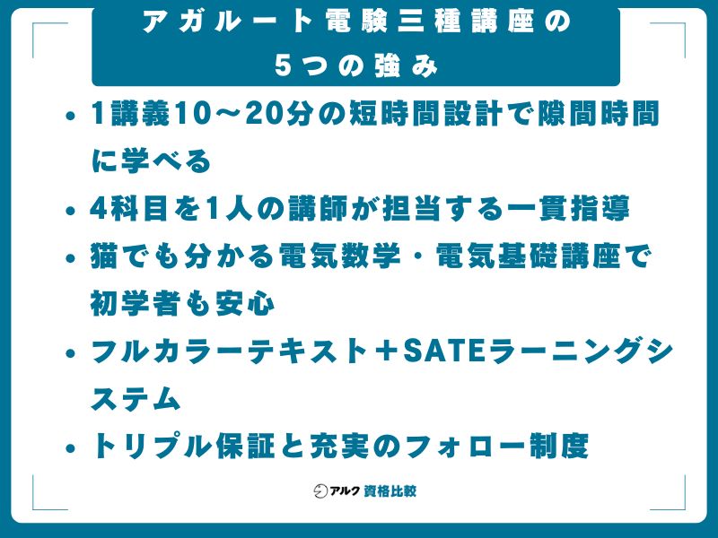 アガルート電験三種講座の5つの強み