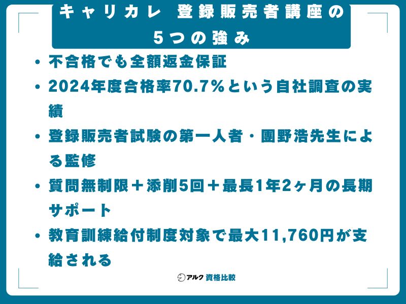 キャリカレ 登録販売者講座の5つの強み